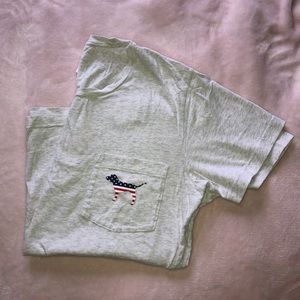 VS PINK American flag dog pocket tee